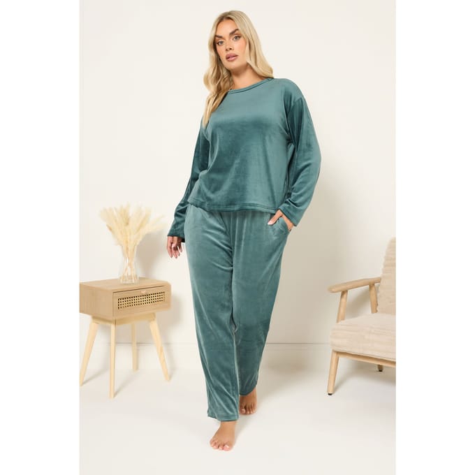 Yours Groene Super Luxe Pyjamaset Size 46-48