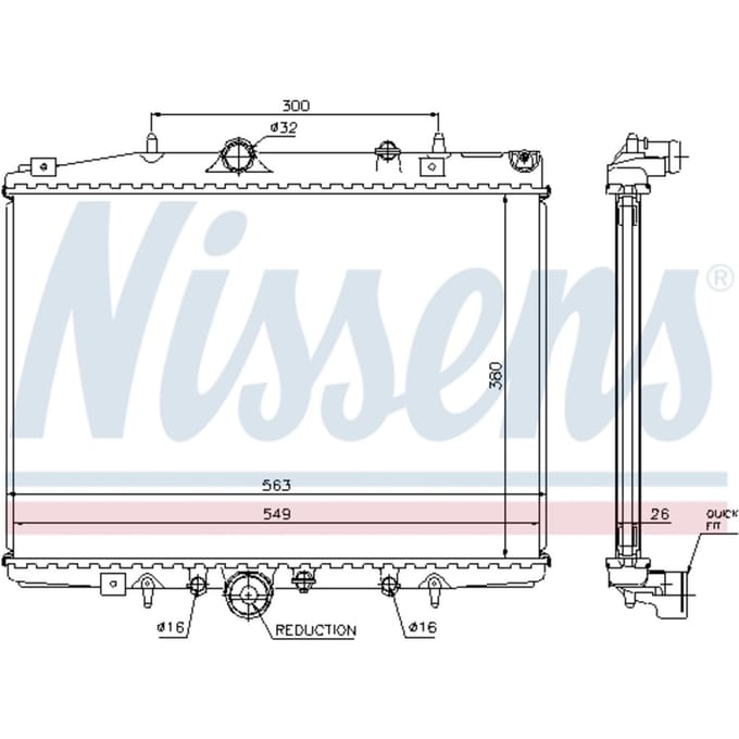 Radiator, motorkoeling NISSENS 63702