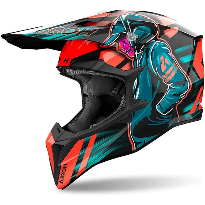Airoh Wraaap Cyber Oranje Offroad Helm - Helm