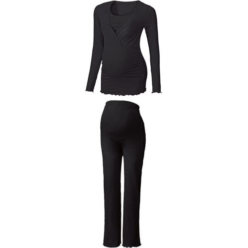 ESMARA Dames zwangerschapspyjama (Zwart, XS (32/34))