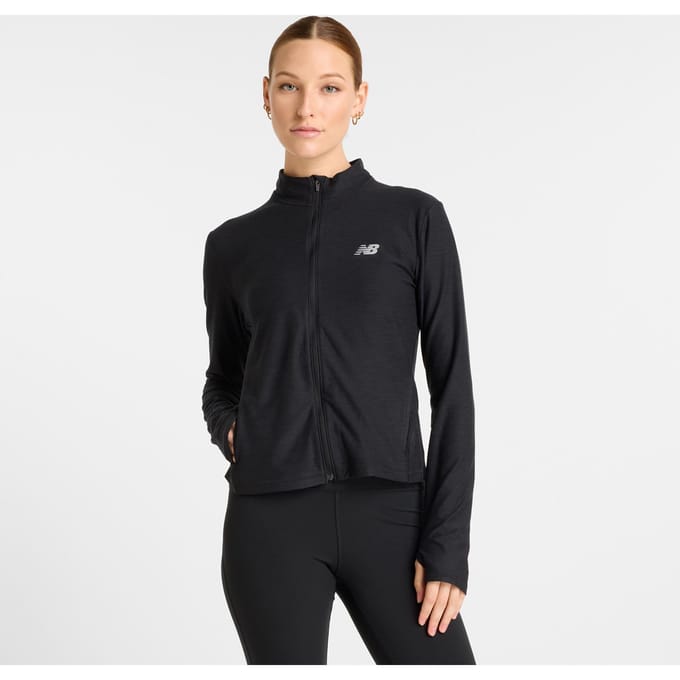 New Balance Space Dye Full Zip Trainingspakken Dames - Zwart - Maat S - Poly Jersey