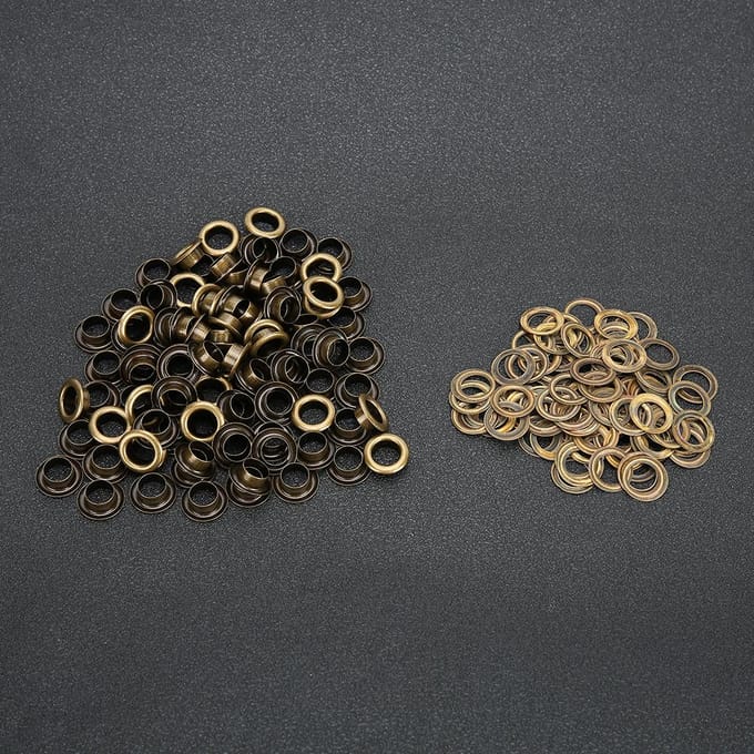 100 stuks 8mm holle klinknagels brons schoen oogje klinknagel handgemaakt leer door grommet voor schoenen beige
