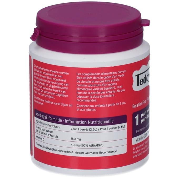 Teddy-Vit Acerola Beertjes 160 mg 50 Kauwgummies