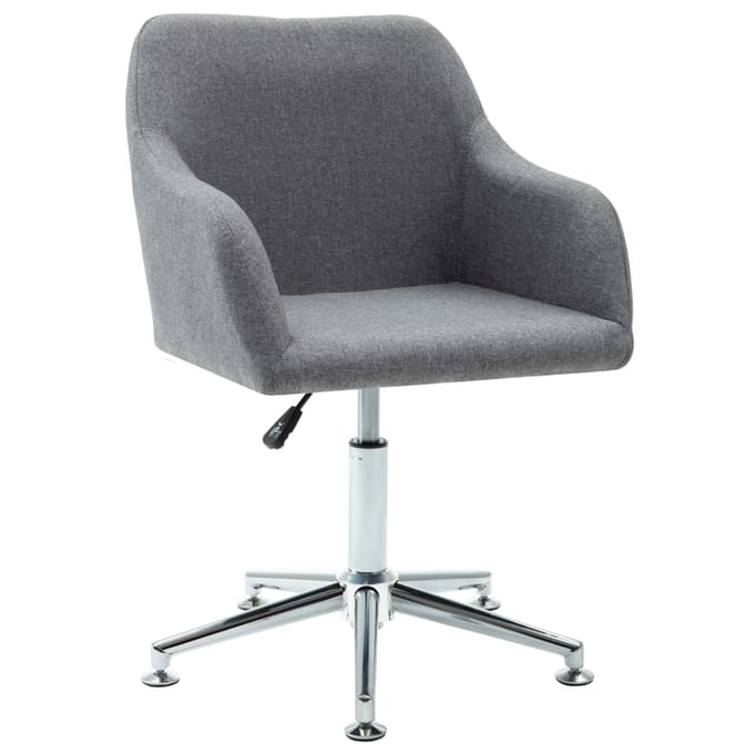 vidaXL Eetkamerstoelen draaibaar 2 st stof lichtgrijs