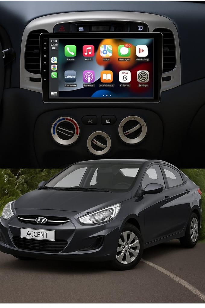ADIVOX 9 inch geschikt voor Hyundai Accent 2006-2011 Android 14 CarPlay/Auto/Wifi/RDS/DSP/DAB+