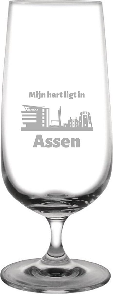Gegraveerde bierglas op voet 41cl Assen