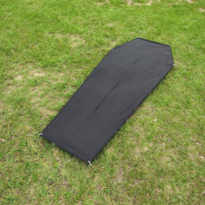 Waterdichte kampeervoetafdruk voor 1-persoonstent Backpackingtent Tarp Grondzeil Grondzeil Groundsheet zwart