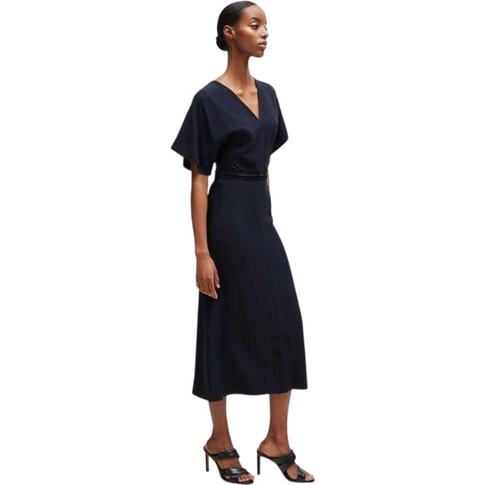 Boss A-lijn midi-jurk met kimono-mouwen voor dames (Donkerblauw)