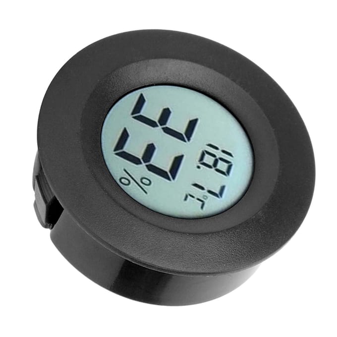 Mini Circulair Ingebouwde Digitale LCD Thermometer Hygrometer Vochtigheid Temperatuurmeter Binnen Zwart zwart