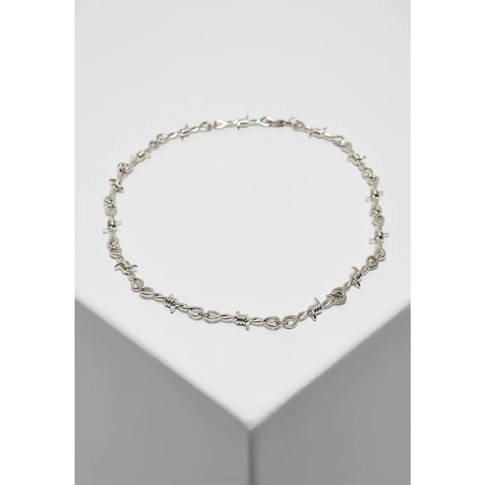 Urban Classics - Gothic Halsketting - Barbed Wire Necklace - zilverkleurig
