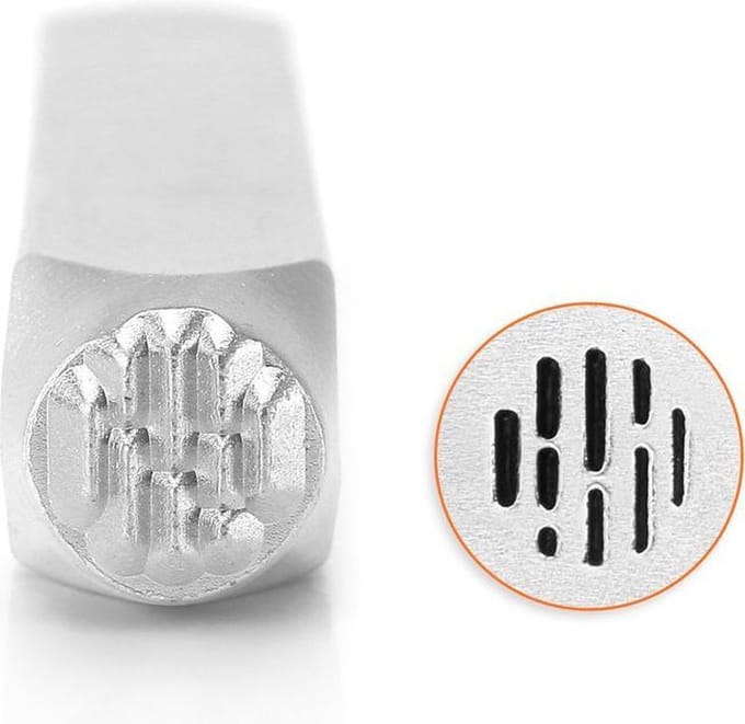 Slagstempel textuur van verticale lijnen | Hoogte 6mm
