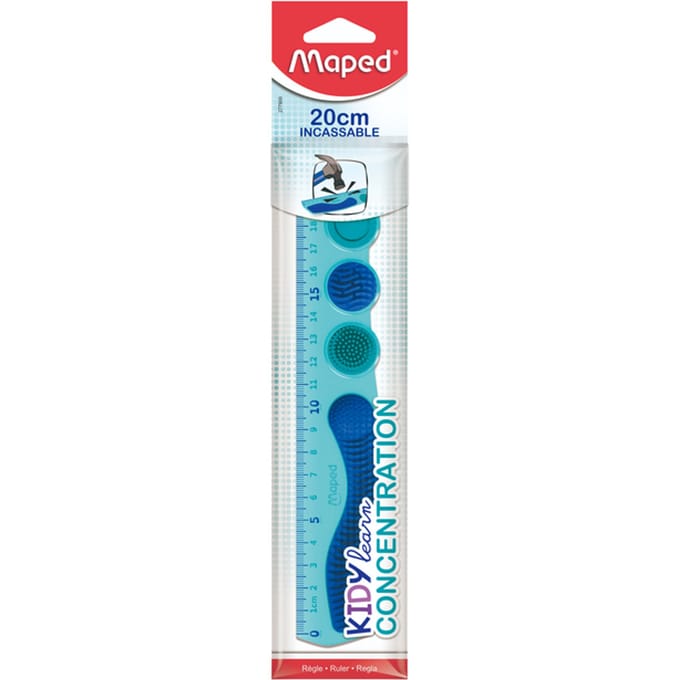 Liniaal Maped Kidy Learn Concentration 20 cm blauw
