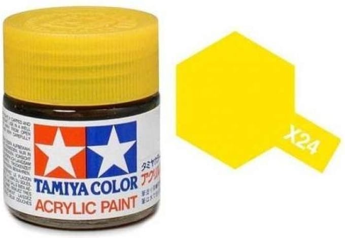Tamiya Hobbyverf Acrylverf - X-24 Yellow Clear - Gloss - Acryl - Verf potje - 10 ml