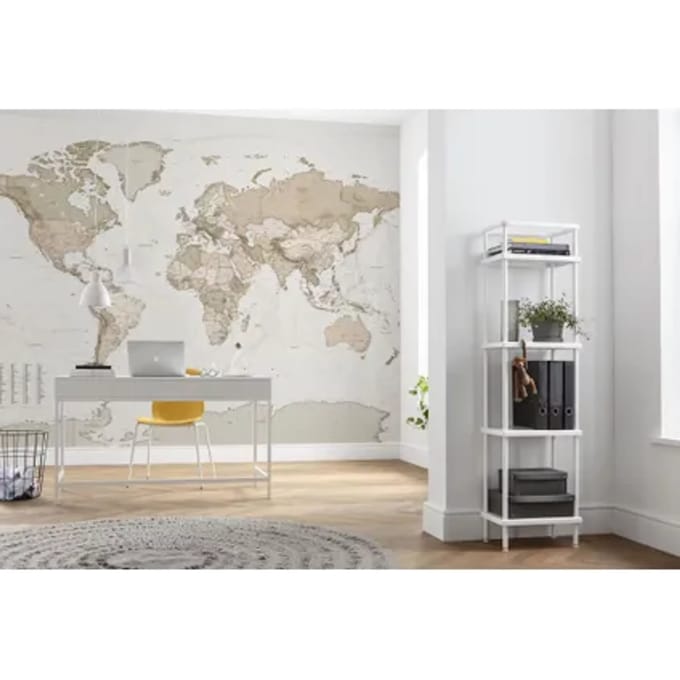 Fotobehang Earth Map - Meerkleurig - 2,50m X 350cm