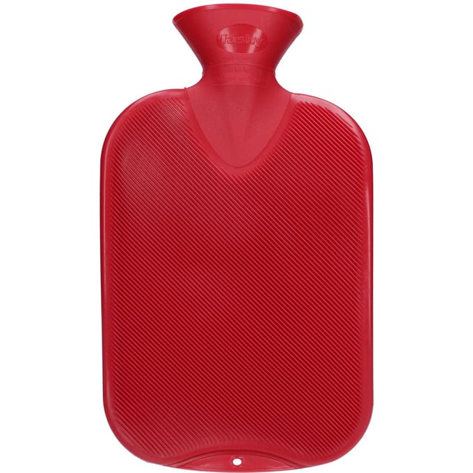 Fashy warm water kruik - dubbelzijdig geribbeld - cranberry - 2 liter