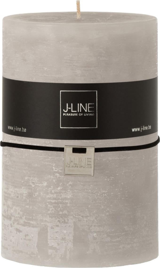 J-Line cilinderkaars - lichtgrijs - XXL - 110U - 6 stuks