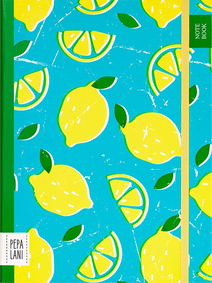 Pepa Lani notebook A5 SpringFlower & Fruity Retro lemon