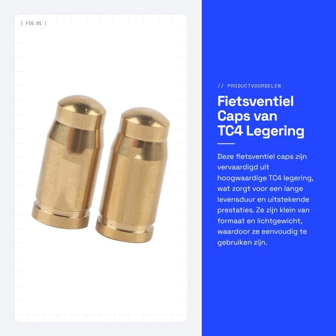 Dailygoods- Ventielkap - TC4 Legering - 2 Stuks - Fiets Ventieldopjes - Lichtgewicht - Kleur: Goud - Mini Formaat - Ventieldop