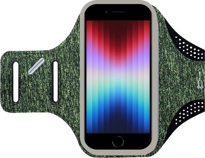 Hardloop telefoonhouder - Sportarmband S24, A54, A25, A05s, 15 Pro Max, 14, 13, 12 Hoesje - Hardloop Armband - Loopband - Groen