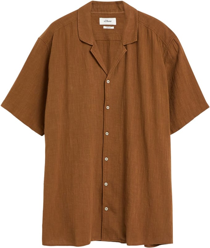Zachte korte mouw blouse met knoopsluiting s.Oliver