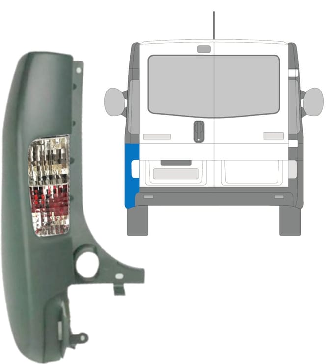 Achterbumper hoek met lamp voor Renault Trafic 2001-2014 / Links / Set