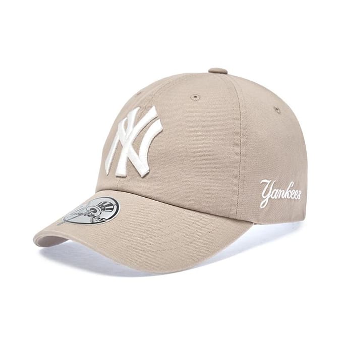 MLB Unisex Geborduurde Zachte Top Baseballpet ONE SIZE beige
