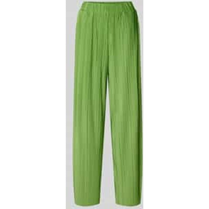 Regular fit wijde broek in plissélook, model 'ELLIE'