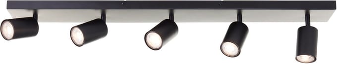 Brilliant Jello - Plafondlamp - LED GU10 5x5W - 3000K - Dimbaar - Zwart