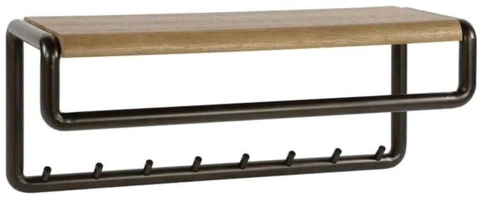 Kapstok Luno Drift Brown 8 Haken Roede & Hoedenplank