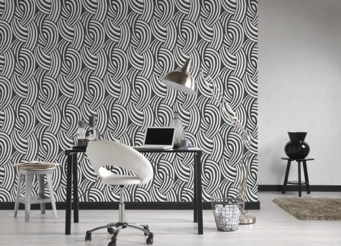 Retro behang zwart wit 953511