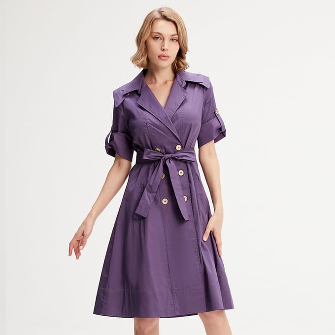 Katoenen trench-coat jurk