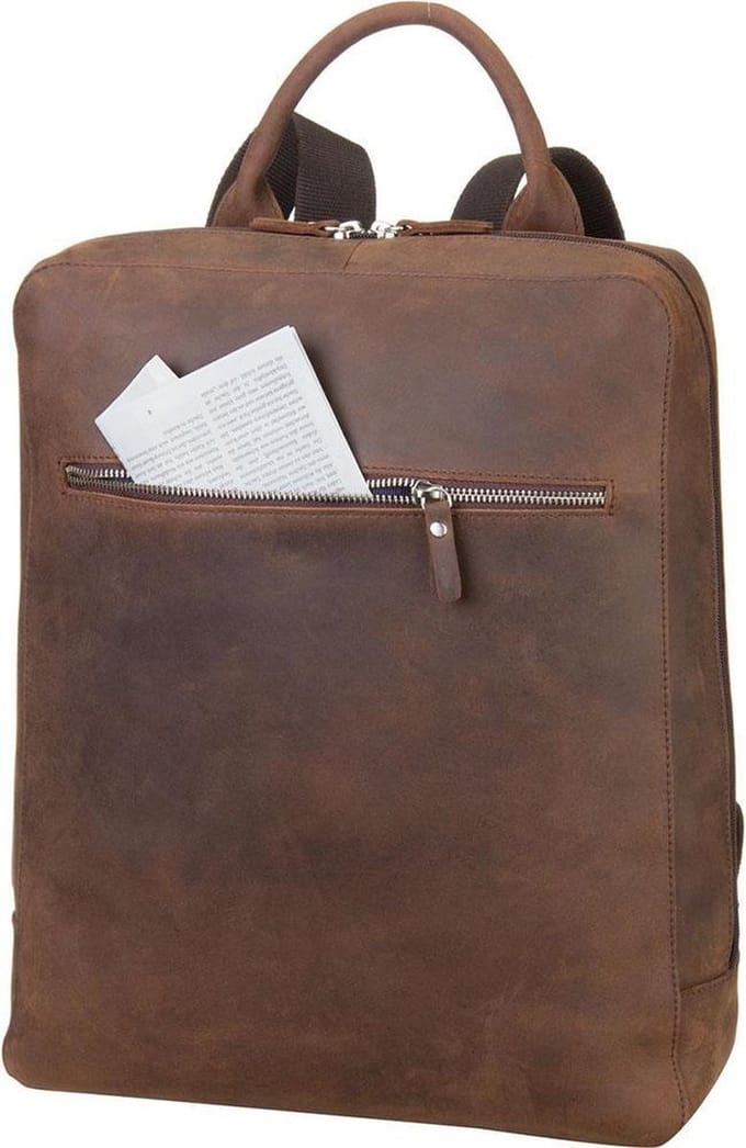 Leonhard Heyden Laptoprugzak Salisbury Leer - bruin