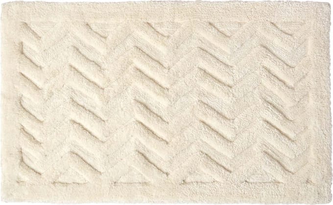 Homescapes Witte Chevron Antislip Shaggy Badmat