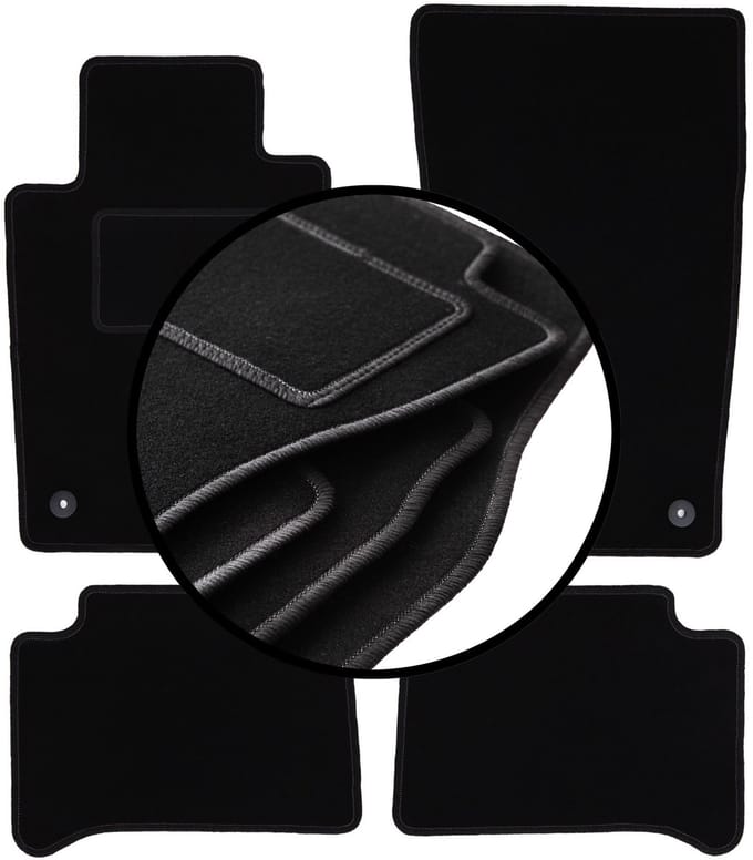 Complete set veloursmatten voor: Mercedes E W211 sedan, stationwagen (2002-2009)
