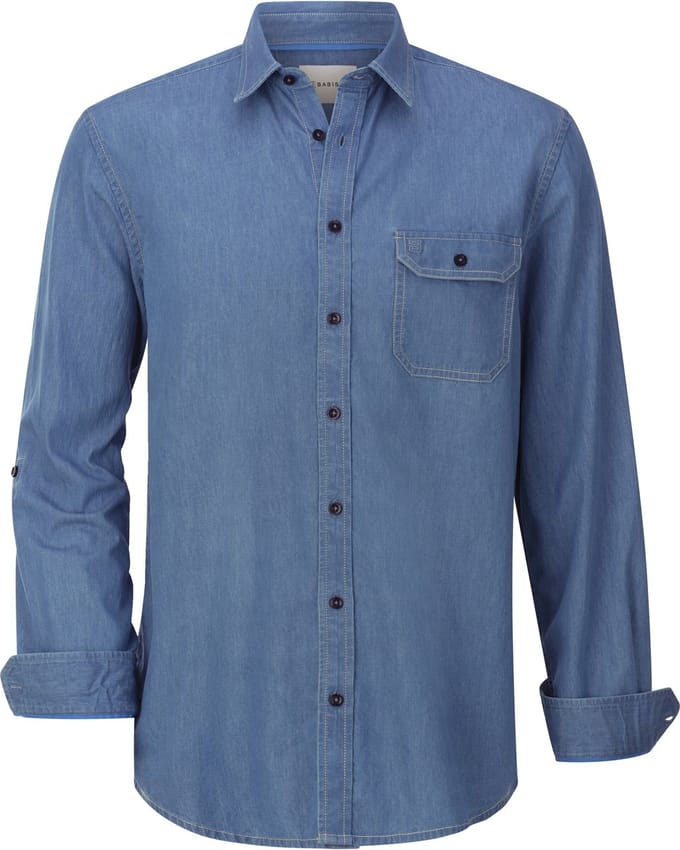 Babista herren Denim Overhemd - 47/48 - lichtblauw - Plus Size