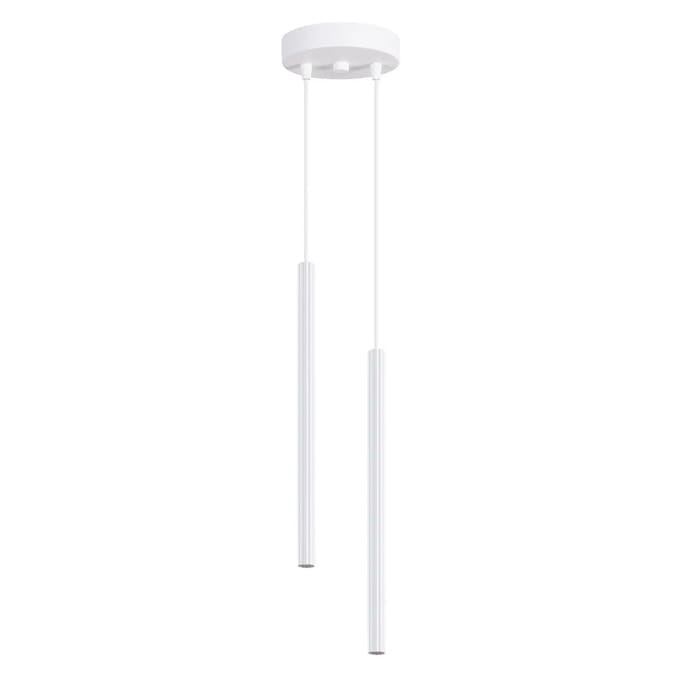 Hanglamp ARCHE 2P - Sollux Lighting - IP20 - Wit staal behuizing - 15 x 15 x 118 cm - 2xG9 LED, exclusief lichtbron - Max. 8 W - Moderne hanglamp voor woonkamer, slaapkamer en eetkamer