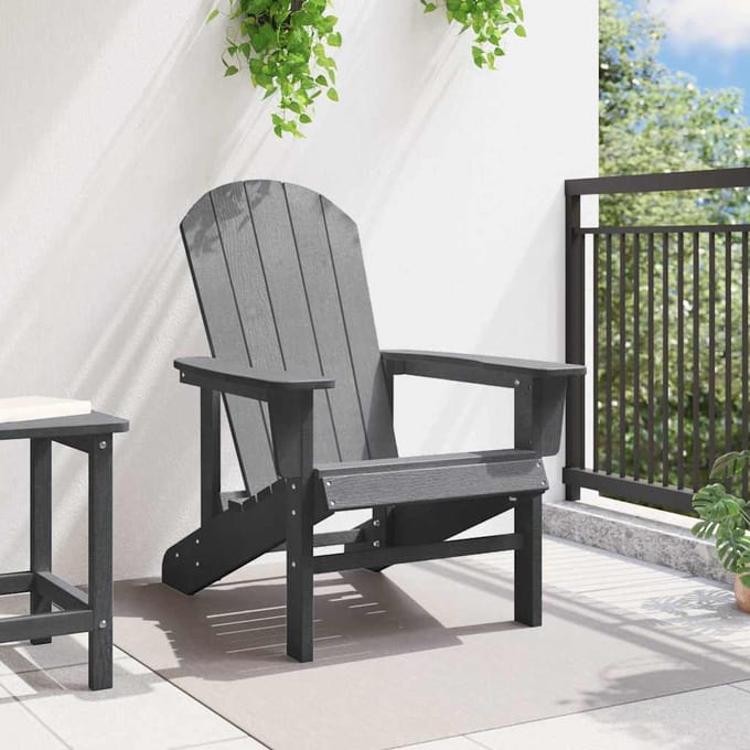 vidaXL Adirondack-stoel Lichtgrijs 82 x 74 x 92 cm HDPE