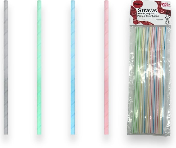 Papieren Rietjes - Set van 10 - Diverse Pastel Kleuren