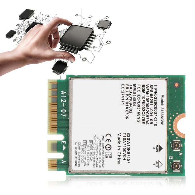 Carte réseau Wifi double bande sans fil AC Internet 3168NGW avec Bluetooth 4.2