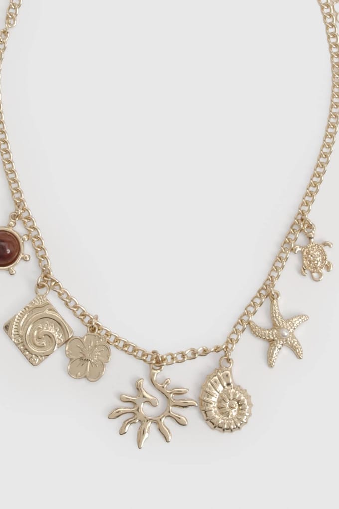 boohoo Dames Gouden Bedel Ketting