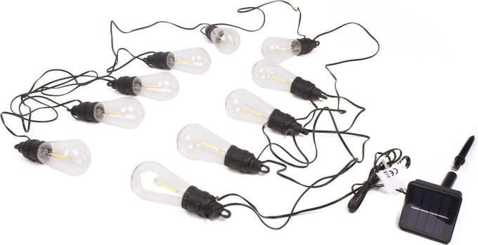 Benson Solar LED lichtsnoer - 10 lampen - 7.5 meter - warm wit - binnen & buiten