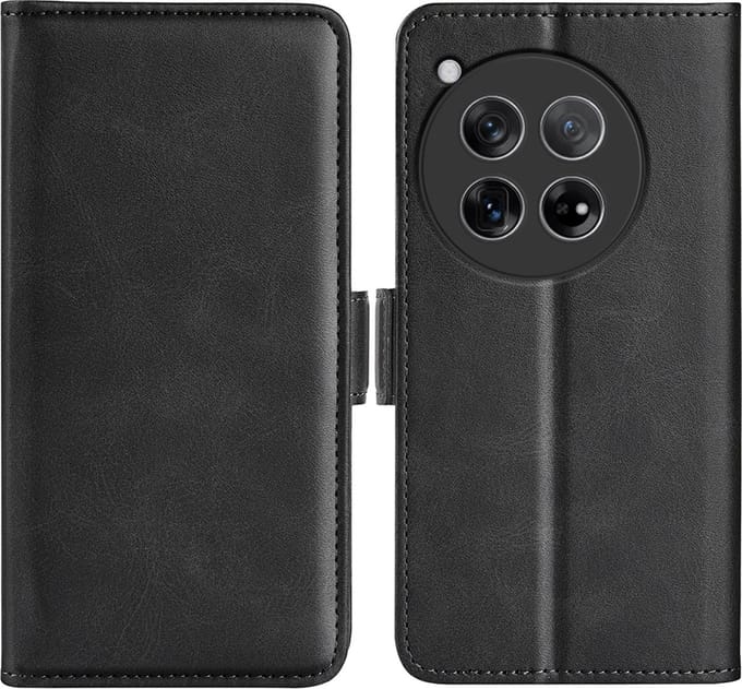 MobyDefend Hoesje - Geschikt voor OnePlus 12 - Luxe Wallet Book Case (Sluiting Zijkant) - Zwart