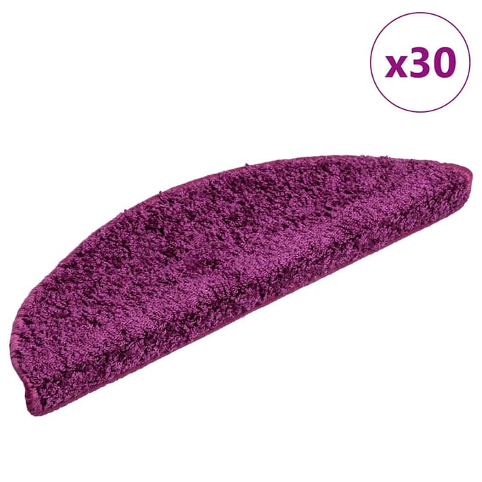 vidaXL - Trapmatten - 30 - st - 56x17x3 - cm - Violet - Halfrond