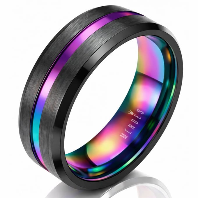 Heren ring Wolfraam Zwart Multi 8mm-21mm