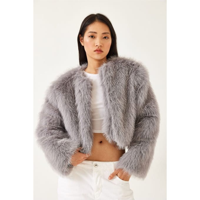 Boxy Crop Neppelsbont Jas
