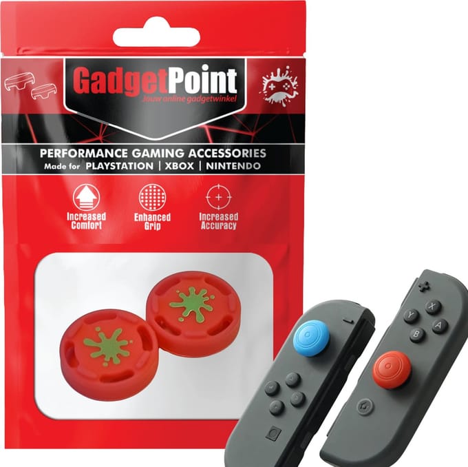 Gadgetpoint - Thumb Grips voor Nintendo Switch Joy-Con Controllers - Gaming Thumbgrips - Performance Anti-Slip Thumbsticks - Bescherming Accessoires - Splash - Roze