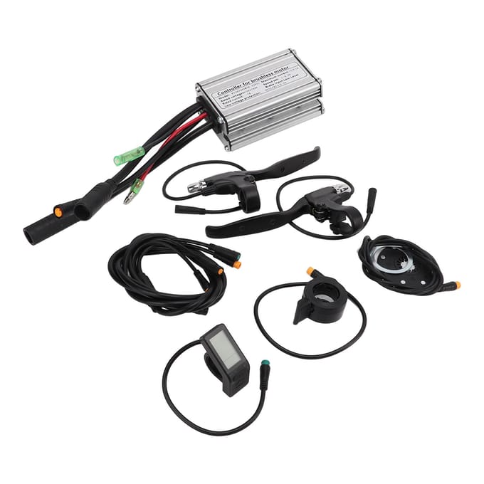 36V 48V 250W Borstelloze Motor Controller Kit 15A Controller LCD4 Paneel 130X Duim Gashendel 8C Trapondersteuning Sensor Rem black