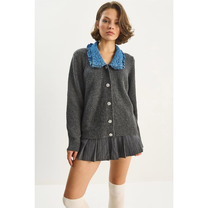 Gebreide Cardigan met Kraagdetail
