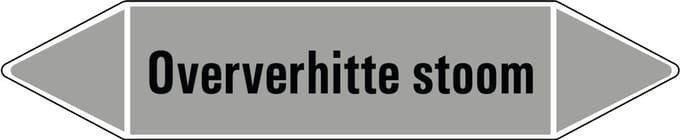 Oververhitte stoom leidingmarkering op vel 252 x 52 mm - 3 per vel