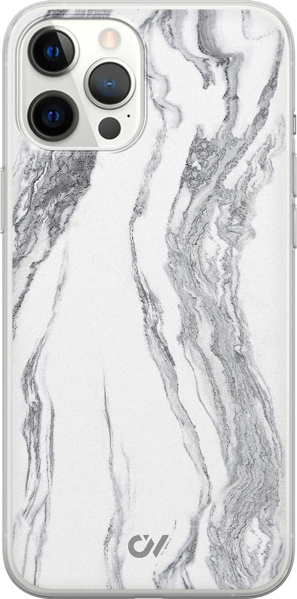 Hoesje geschikt voor Apple iPhone 12 Pro Max - Marble Ivory - - Grijs - Apple - Casevibes